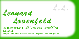 leonard lovenfeld business card